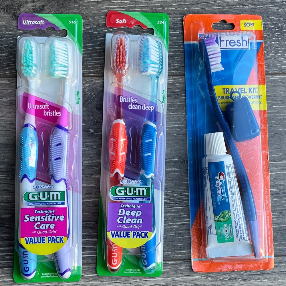 Lot of NEW GUM and Dr. Fresh toothbrushes